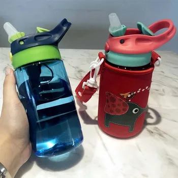 Novo 4Colors Baby Steklenice za Vodo za Malčke Novorojenčka Pokal Otroci Učijo Hranjenje Slame Sok Pitne Bottle BPA Free Za Otroke S Plašč