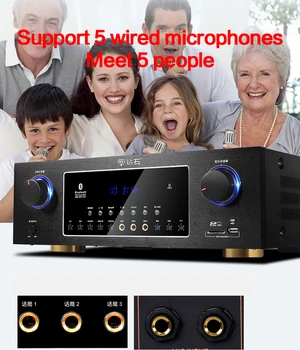 KYYSLB 1200W 220V KTV high-power doma petje karaoke ojačevalnik kartico USB hi-fi Bluetooth digitalni zvočnik za domači kino ojačevalec