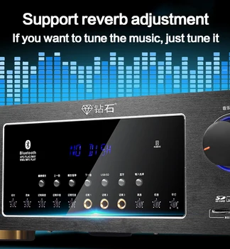KYYSLB 1200W 220V KTV high-power doma petje karaoke ojačevalnik kartico USB hi-fi Bluetooth digitalni zvočnik za domači kino ojačevalec