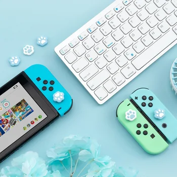 Nova Roza Modra Mačka Nevihte Nazobčenje Skp JoyCon Palčko, Silikonski Zaščitni Pokrov Srčkan Gamepad Primeru Za Nintendo Stikalo Dodatki
