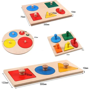 Lesene Geometrijske Oblike Sortiranje Matematiko Montessori Puzzle Pisane Za Predšolsko Učenje Izobraževalne Igre Baby Toddler Igrače