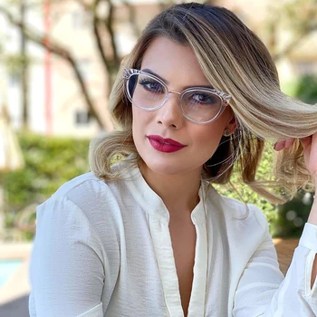 Moda Mačka oči Očala Okvirji Ženske Trending Stilov Anti-modra svetloba Optični Računalnik Očala Oculos De Grau Feminino Armacao