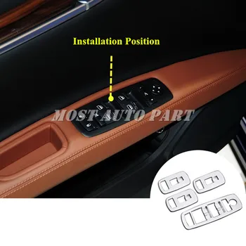 ABS Vrata Avtomobila Armrest Okno Preklopite Pokrov 4pcs Za Maserati Ghibli-2018 Avto dodatki notranjost Avtomobila dekoracijo