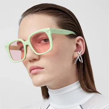 2020 5 Barv Kvadratnih sončna Očala Ženske Retro blagovno Znamko Design Letnik Zelenih Odtenkov sončna Očala za Žensko Očala UV400 Ženske
