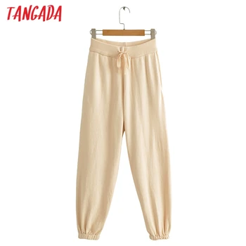 Tangada 2020 jeseni, pozimi moda za ženske trdna pulover, hlače, hlače toplem pasu strethy priložnostne plesti hlače pantalon LK3