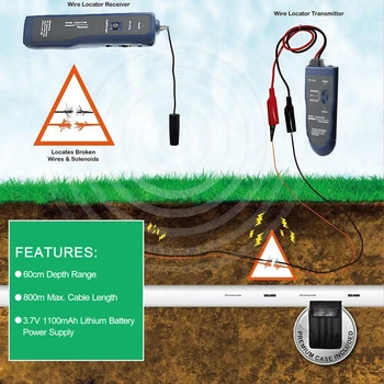 Podzemne Žice Lokator NF-816L Podzemni Kabel za Zaznavanje Instrument Skriti Napeljave Skladu Finder za ponovno Polnjenje Žičnih Finder 24