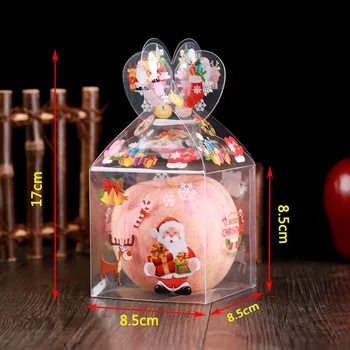 4Pcs Pregleden Božično Darilo Polje PVC Embalaži Candy Apple Ustvarjalne Risanka Snežaka, Santa Claus Elk Jelenov Dekoracijo Škatle