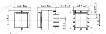 EE13 smps transformator 85-265VAC, da 24V visoko frekvenco, feritna jedra transformatorja horizontalno PI naprave TNY285PG
