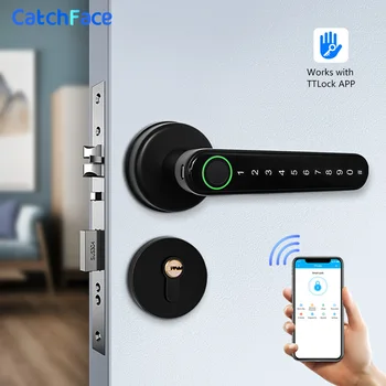 TTlock APP Biometrični čitalnik prstnih zaklepanje Bluetooth Smart Digitalni zaklepanje vrat brez ključa Elektronski Ročaj Mehansko Zaklepanje ključ Wifi Alexa