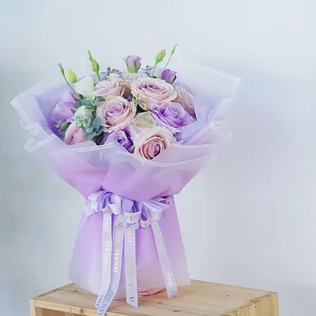 60x60cm korejski Cvetje Ovojni Papir Gradient barvno Vodotesno Papirjev Darilo Šopek Embalaža Papir Materialov