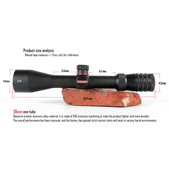 Taktično 4-16x44 Sfir Dolgo Vrsto Puške Področje Zraka Puška Optika Red Dot Osvetljeni Riflescope Puško Streljanje, Lov