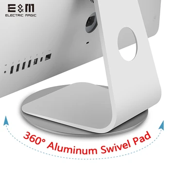 Aluminij 360-Stopinjski Zaslon Računalnika Rotacijski Dock Nosilec za iMac Vse v enem PC Silikonsko Zaščito Znanja Kroglični Ležaj Vrtljiva Ploščica