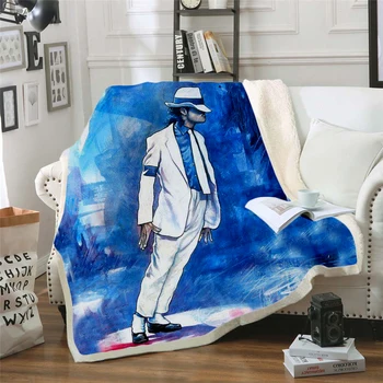 Michael Jackson 3d tiskanih flis odeja za Postelje Pohodništvo Piknik Debela Odeja Modi Bedspread Sherpa Vrgel Odejo slog-7