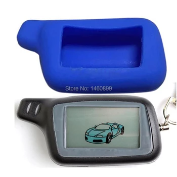 X5 LCD zaslon, Daljinski upravljalnik Tipko F.o.b. + Modra Silikonsko Ohišje Za ruski Vozila Varnosti Dve poti avto alarmni sistem TOMAHAWK X5 X3 Keychain
