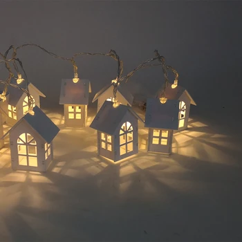 2M 10pcs LED Božično Drevo, Hiša Slog Vila Lučka Led Niz poroko natalne Garland Novo Leto božični okraski za hom