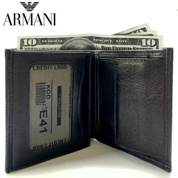 Denarnica pravega usnja luksuzni visoke kakovosti denar kartico imetnika, fotografijo imetnika kovanca pocket torbici za Armani