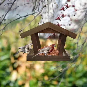 Zunanji Podajalnik Ptic Trajne Naravnega Visi Hrano, Posodo Birdhouse ptiček retro gnezdo, balkon, dvorišče