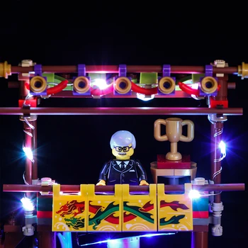 Vonado Razsvetljava Gradnik Združljiv za Lego 80103 Kitajski Sezonsko Nastavite Dirko Čoln Zmaja LED Luči Igrače Za Otroke P133