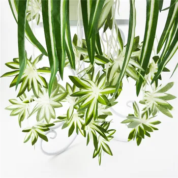 Umetno cvetje, rastline Steni Visi Chlorophytum spraviti zelenih rastlin, Svileno Krpo Ponarejenih Simulacije cvet dnevna soba dekor