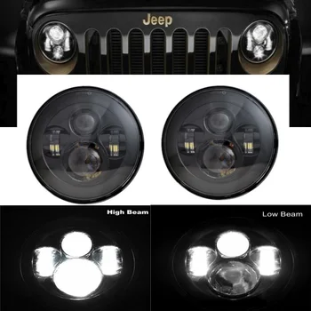 Za Jeep Wrangler JK/TJ/LJ 2003-2009 Hummer H1&H2 Par 40W 7Inch Krog LED Smerniki Kit 6000K LED Sealed Beam Žaromet