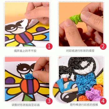 Otroci DIY polsteni Papir Obrt Vrtec Materiala Nastavite Starš-otrok je Interaktivna Igra za Risanje Izobraževalne Igrače za Otroke