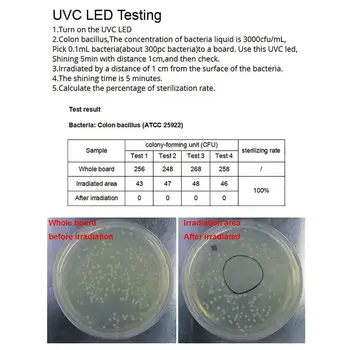 3pcs UVC LED 5-7mW 265nm @100mA s PCB za Dezinfekcijo Sterilizator Rešitev