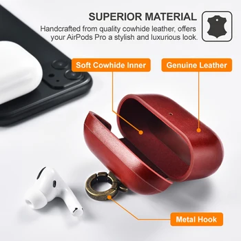 Za Apple Airpods Pro Sponke Pravega Usnja Primeru Brezžične Bluetooth Slušalke Primeru Kritje za Airpod 3th Flip Polnjenje Box Primerih