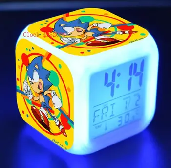 Sonic Hedgehog Budilka Otroci Igrače Elektronske Desk Watch Relogio De Mesa Tabela Kvadratnih Digitalni