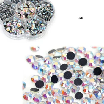 3000Pcs lepila na kristalno okrasnih za oblačila Vroče Nalepke Flatback Nohtov Okrasnih 3D Nail Art Okras Kristalno 2-6.6 mm