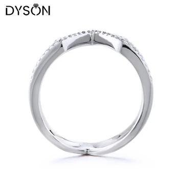 Dyson 925 Sterling Silver Obroči Za Ženske Srčkan Cystal Cirkon Krog Geometrijske Stackable Obroči Moda Stranka Darila Fine Nakit