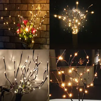 Božič Niz LED Luči Veje Vrbe Cvetlični Lučka 20 Žarnice Doma Božič Zaprtih Oseb Vrt Dekor Namizno Dekoracijo Svetlobe