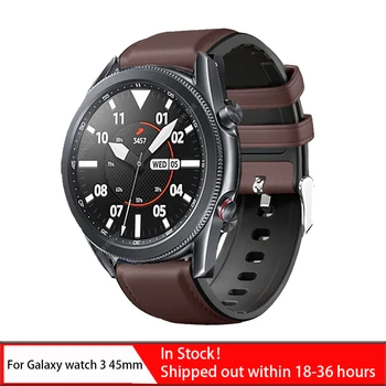 Za Samsung galaxy watch 3 45 mm Trak Silikon Usnje watchbands Šport Zapestnica 22 mm Watch band Za galaxy watch 46mm Prestavi S3