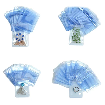100 kozarcev PVC Anti-oksidacija Nakit Zip Lock Paket Vrečko Reclosable Prozorno Plastično DIY Obrti Obroči Vrečko za Shranjevanje