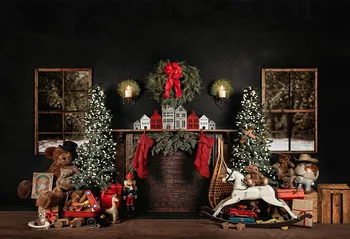 Fotografija Ozadje Božič Zid Kamin Ozadje Božično Drevo Igrača Darilo Rojstni Dan Ozadje Photocall Prop