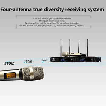 TKL Celotno Kovinski RX-80 2-Kanalni Res Raznolikosti brezžični Mikrofon UHF ročni Karaoke Brezžičnega Mikrofon Sistema