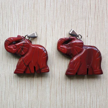 2018 moda naravnih mavrica kamen vklesan živali čare slon za ogrlico kar obeski na debelo 6pcs/veliko brezplačna dostava
