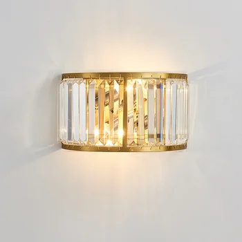Post-moderni Crystal stenska svetilka Nordijska Ustvarjalne Spalnica Posteljne Svetilke Stekleni Preprost Dnevni Sobi Stopnice Led Notranji Steni razkošje svetlobe