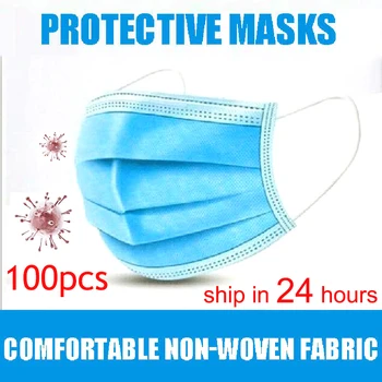 50Pcs za Enkratno uporabo Maske za Obraz Nonwove 3 Plast Vložek Filtra Masko usta masko filter varno Dihanje dustproof Zaščitne maske