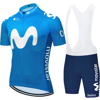 2020 Ekipa Movistar kolesarjenje jersey moški kolesarski komplet Maillot Ropa Ciclismo Jersey Moški Poletje Kolo Jersey Set Kolo Kolo Nositi MTB