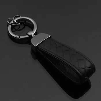 Pištolo Black Metal Krog Sponke Tkanin Usnje Keychain Krog Auto Avto Pasu Usnje Ključnih Verige Cortex Keychains Keyholder Trinket