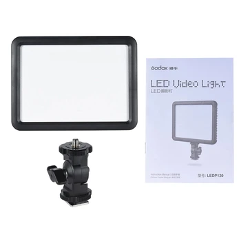 Godox LEDP120C Ultra-tanek 12W Zatemniti LED Video Luč Plošča Izpolnite On-fotoaparat Lučka 3200K-5600K Dvo-barvne Temperature nastavek