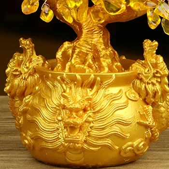 Kitajski Zlati Kristalno Srečo, Denar, Bogastvo Drevo SREČO, Bogastvo Bogastvo Home Office Dekoracijo Ornament Figurice Najboljših Daril