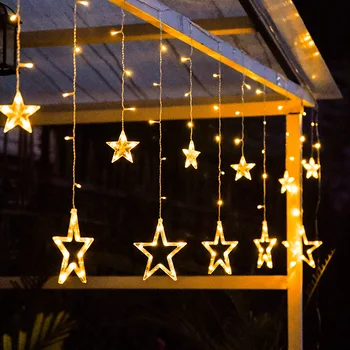 2,5 M LED Star Zavese Niz Luči, Poroka, Rojstni dan Božič Okno Pravljice Garland Božično Drevo Okraski za Spalnico