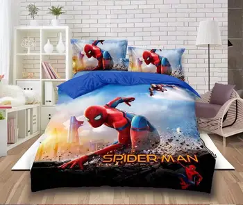Spider-Man Posteljnine komplet Za Otroke Rjuhe Prevleke Fantje Spalnica Dekor Twin Velikost Coverlets Postelja Posteljnino Odraslih 3D vroče prodaje