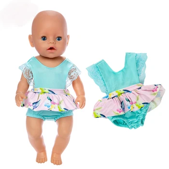 Modre Kratke Jumpsuits bo Ustrezala Fit 17 palčni 43 cm Punčko Oblačila Rojen Baby Doll Obleko Pribor Za Otroka, Rojstni dan Festivala Darilo