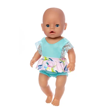 Modre Kratke Jumpsuits bo Ustrezala Fit 17 palčni 43 cm Punčko Oblačila Rojen Baby Doll Obleko Pribor Za Otroka, Rojstni dan Festivala Darilo