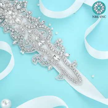 (1PC) Nosorogovo poročne pasu poroko s kristalno diamante poročno obleko pribor krila pasu za poročno obleko WDD1050
