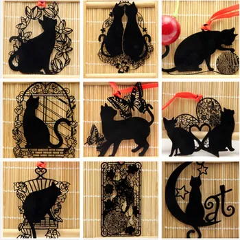 Zaznamek 100 KOZARCEV Kovinski zaznamki za knjige otroci 9styles luštna mačka črna roža metulj z ovojnico Kreativna darila za študente