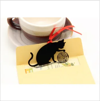 Zaznamek 100 KOZARCEV Kovinski zaznamki za knjige otroci 9styles luštna mačka črna roža metulj z ovojnico Kreativna darila za študente