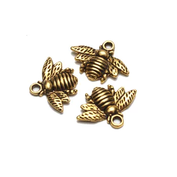 Meibeads 10pc/lot 21 mm čebelami starinsko zlato Barvo čebel čare obeski za diy ogrlica Nakit Dodatki WF672